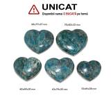 Inima Apatit Albastru Minerala Naturala - 53-70 x 61-82 x 27-32 mm  - 1 Buc